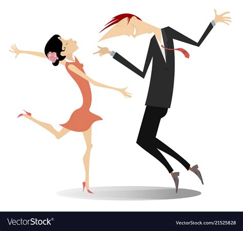 funny dancing young couple isolated royalty  vector