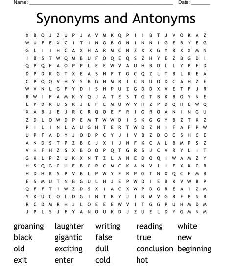 Synonyms And Antonyms Word Search Wordmint