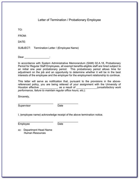 employee probation letter