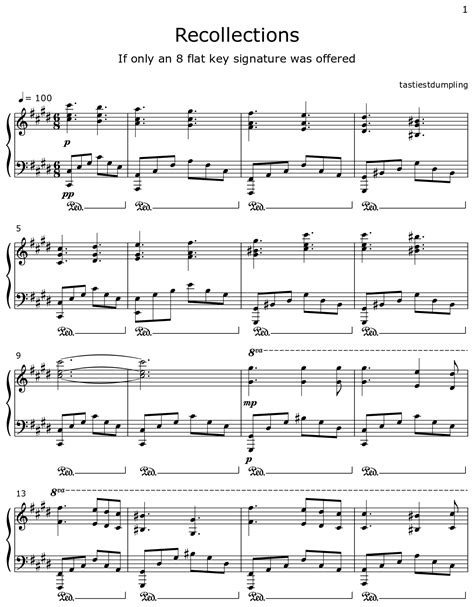 recollections sheet   piano