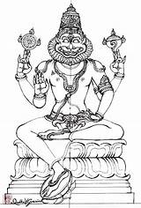 Narasimha Krishna sketch template