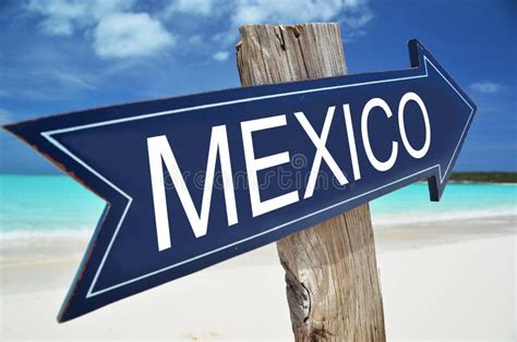 mexico sign   beach stock photo image  destinations
