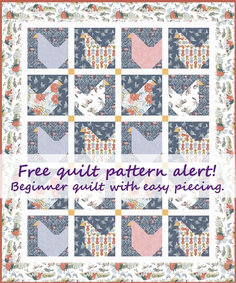 chicken quilt pattern  beginners pieced brain