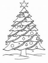 Tree Coloring Christmas Pages Printable sketch template