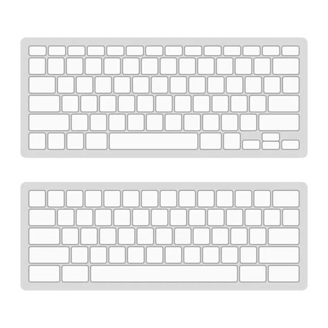 computer keyboard blank template set vector stock vector  infinity