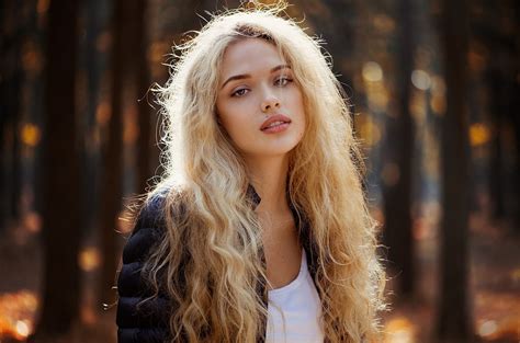 wallpaper women outdoors model blonde long hair blue