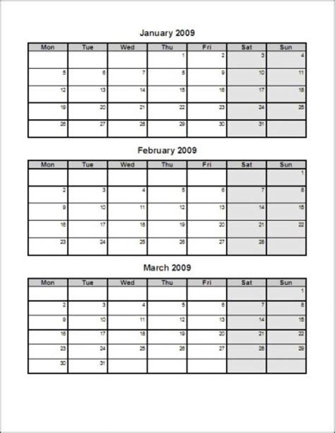 calendar template  months  page template calendar design