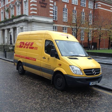 dhl delivery van editorial stock photo image  corporation