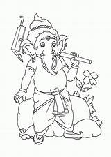 Coloring Kids Ganesha Pages Lord Ganesh Drawing Print These Sketches Brahma sketch template