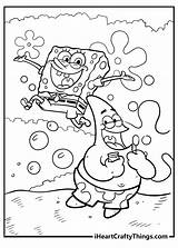 Spongebob Coloring Bubbles Blowing Iheartcraftythings Leaps sketch template