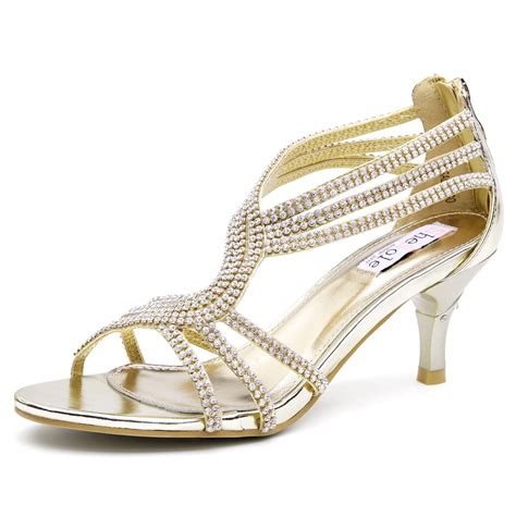 shesole shesole womens  heel dance wedding sandals dress shoes gold walmartcom walmartcom