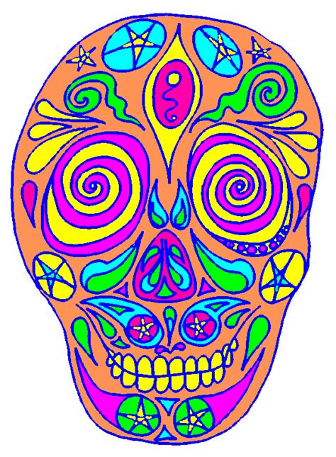 day   dead decorated skull design