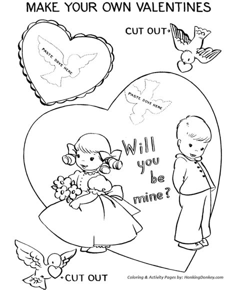 valentines day cards coloring pages valentine heart cut