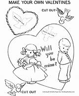 Valentine Coloring Pages Printable Cards Card Valentines Kids Crafts Color Holiday San Happy Heart Sheets Cut Colouring St Saint Children sketch template