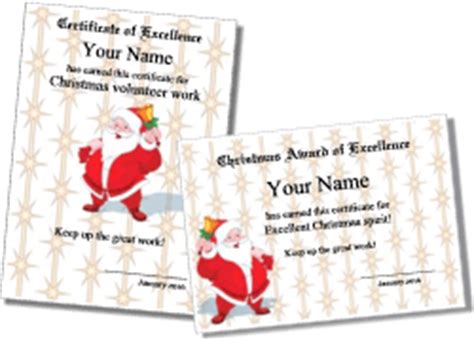 printable christmas certificates