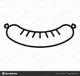 Sausage Coloring Sausages Template Silhouette Pages 84kb 418px sketch template