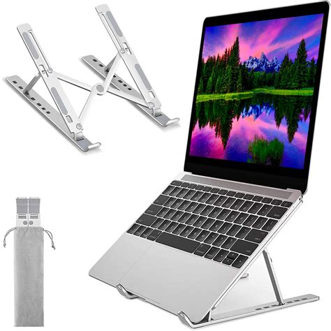 buy adjustable laptop stand portable aluminium laptop riser laptop holder  desk foldable