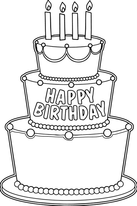 nice big birthday cake coloring page cupcake coloring pages happy