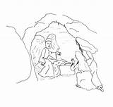 Jesus Coloring Resurrection Cave Buried Pages Tomb Colouring Empty Where Drawing Risen Has Printable Drawings Color Netart Getcolorings Getdrawings Bible sketch template