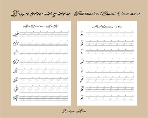 copperplate calligraphy alphabet practice sheet  copperplate script