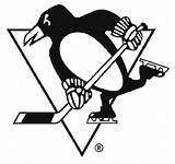 Penguins Coloring Pittsburgh Pages Logo sketch template