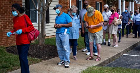 early voting begins   states  long lines   disruptions   york times