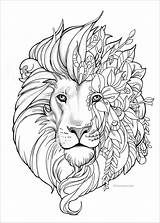 Lion Coloring Pages Adults Head Coloringbay sketch template