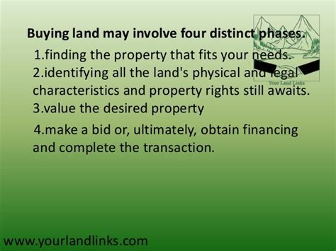 what is the process for buying land