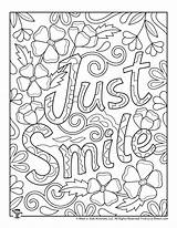 Positive Coloring Pages Adult Adults Messages Sayings Kids Smile Words sketch template