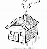 Chimney House Doodle Vector Coming Smoking Smoke Illustration Style Stock Pic Shutterstock Search Illustrations sketch template