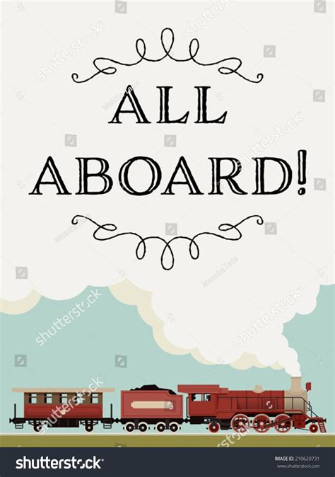 vector template featuring  aboard phrase decorated  vintage