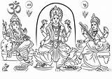 Coloring Pages Ganpati Ganesh Bappa Laxmi Saraswati Sketch Printable Template Hinduism sketch template