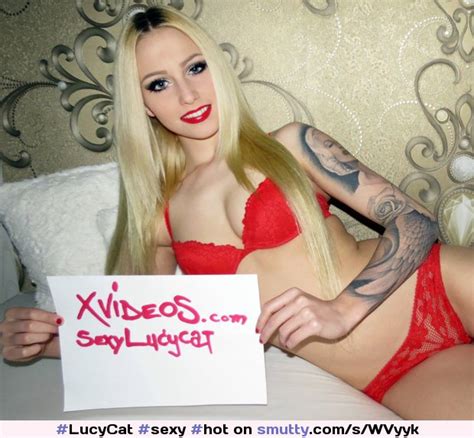 lucycat sexy hot girlfriend blonde tattoo redlingerie verified sexylucycat