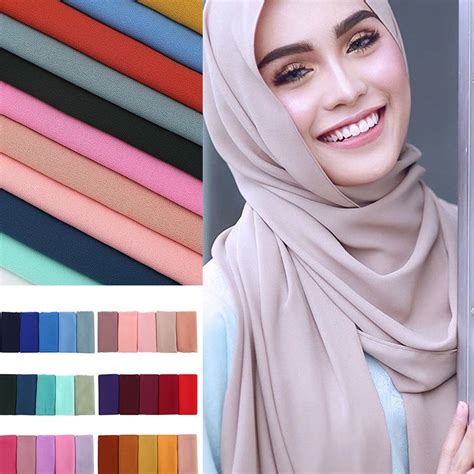 9 colors maxi chiffon scarf bubble crinkle hijab women plain wrinkled
