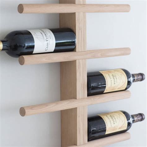 ckb  wooden raw oak wine rack wall mounted  bottle