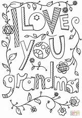 Grandma Coloring Pages Printable Doodle Mothers Sheets Happy Sheet Adult Kids Cards Mother Grandparents Birthday Printables Grandparent Heart Card Drawing sketch template