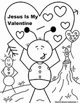 Valentine Coloring Printable Pages Jesus Christian Sunday School Religious Church Kids Boys Ant Valentines Sheets Saint Color Kindergarten Children Bible sketch template