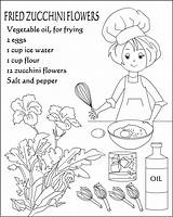 Coloring Pages Recipes Recipe Colorat Retete Flour Nicole Coloriage Fried Zucchini Flowers 2007 Getcolorings Getdrawings sketch template