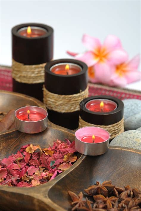 spa candle stock photo image  leaf care holiday