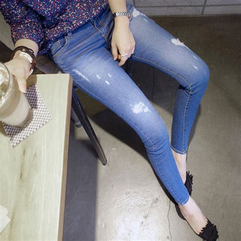 pantalon jean femme high waist jeans women summer skinny jeans ripped