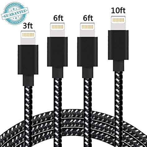 buy danteng  extra long charging cord nylon braided  pin  usb lightning charger