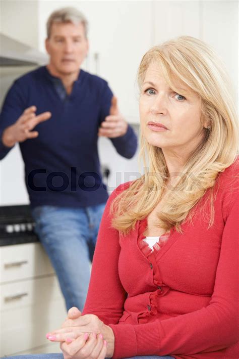 Mature Couple Having Argument At Home Stock Image Colourbox