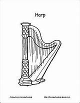 Coloring Harp Music sketch template