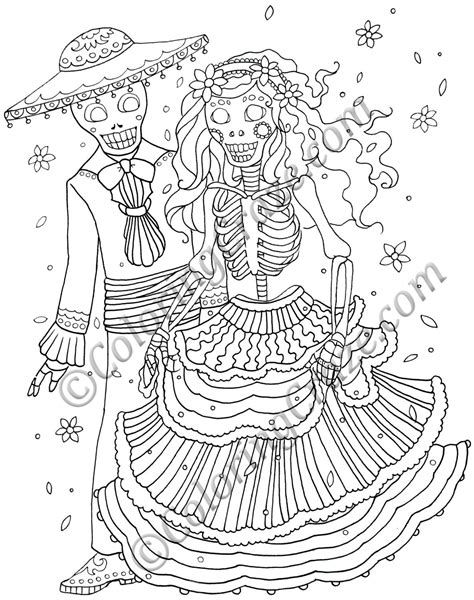 day   dead coloring page  digital printable  etsy