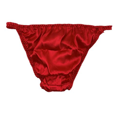 4 Pcs Lot Womens Sexy String Satin Bikinis Panties Silky Briefs