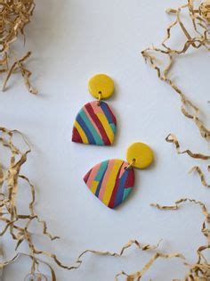 colorful earrings   polymer clay   bright  funky