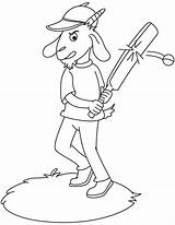 Cricket Goat Playing Coloring sketch template