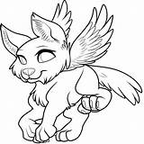 Winged Pup Baby Lineart Sapphira Coloringhome sketch template