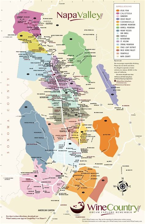 napa valley wineries winery map wine map