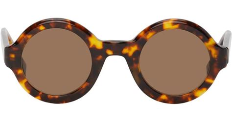 ami tortoiseshell round sunglasses in brown brown for
